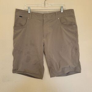 Kuhl Silencr Kargo Shorts Mens Size 38 x 11.5" Inseam Tan Brown Ripstop Hiking
